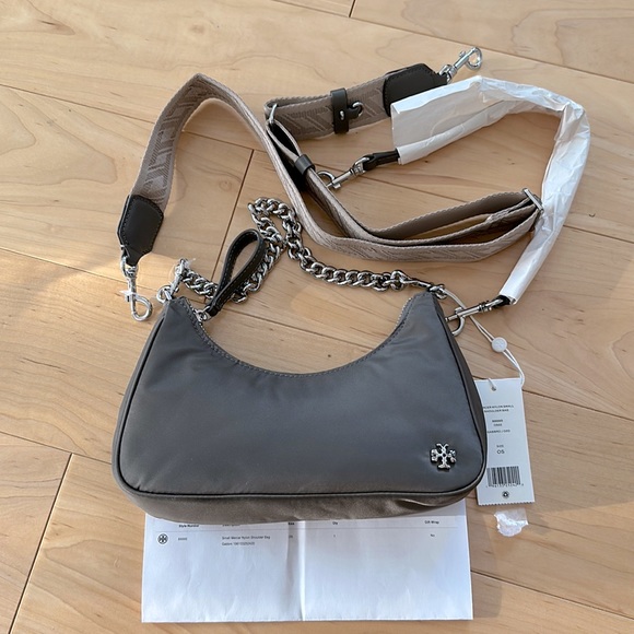 Tory Burch Handbags - Tory Burch Mercer Small Recycled Nylon Crescent Bag